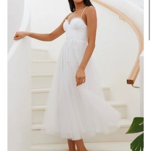 Hello Molly White Midi Dress